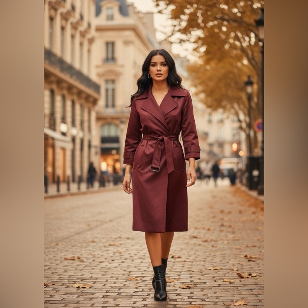 Bebe Rich Burgundy Satin Jacket